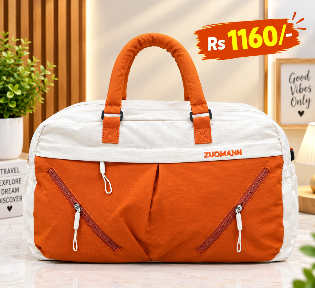 Travel Duffle Bag with Dual Front Zipper Pockets – Spacious Weekender Bag