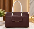 Structured Women's Tote Bag with Front Pocket – Spacious Office & Everyday Handbag
