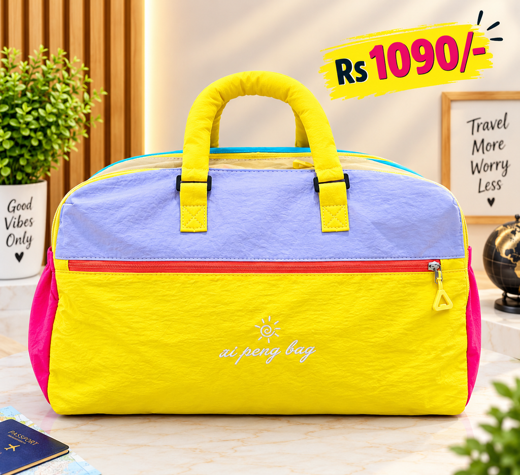 Colorful Travel Duffle Bag with Front Zipper Pocket – Spacious Weekender Bag