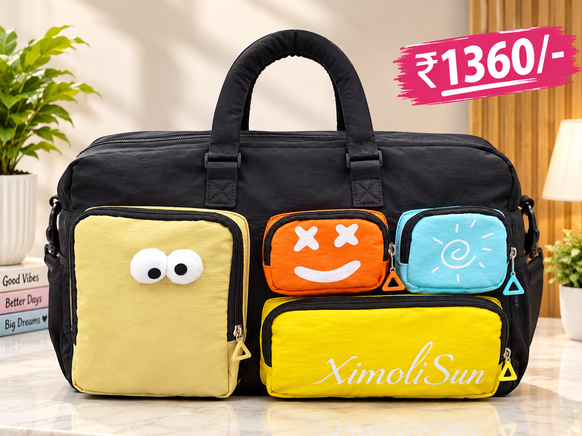 Large Travel Duffle Bag with Multiple Pockets – Colorful Weekender & Overnight Bag