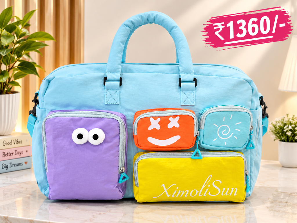 Large Travel Duffle Bag with Multiple Pockets – Colorful Weekender & Overnight Bag