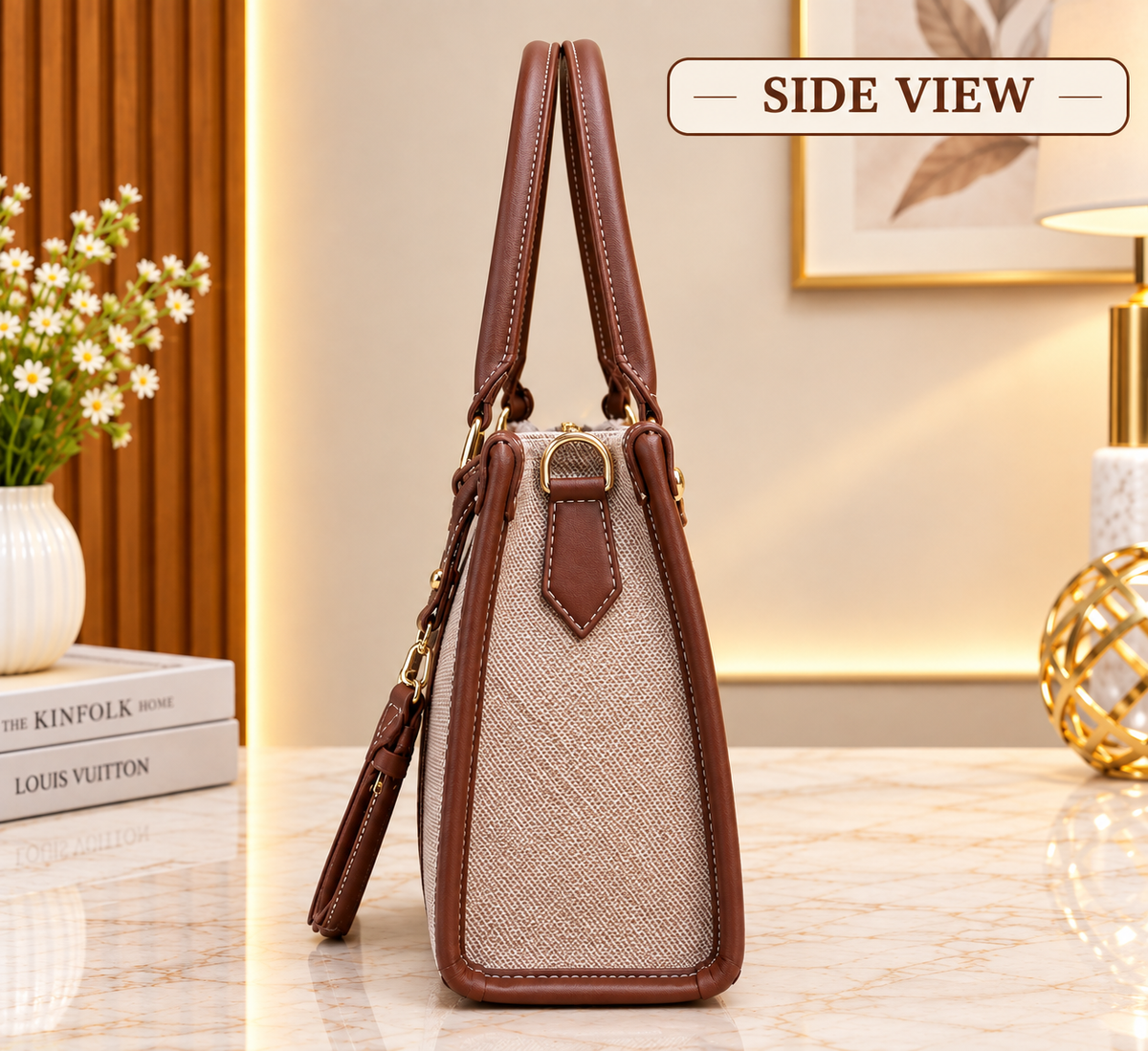 Structured Women's Tote Bag with Matching Pouch – Stylish Office & Everyday Handbag