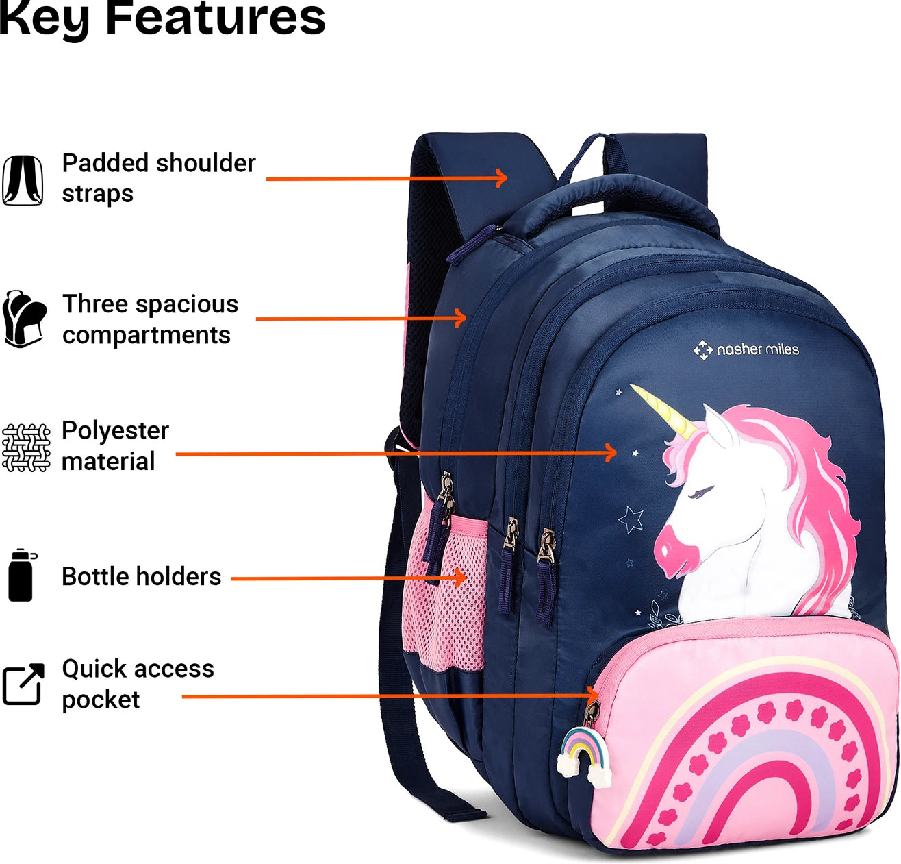 Nasher Miles Hoodie Unicorn School Bag