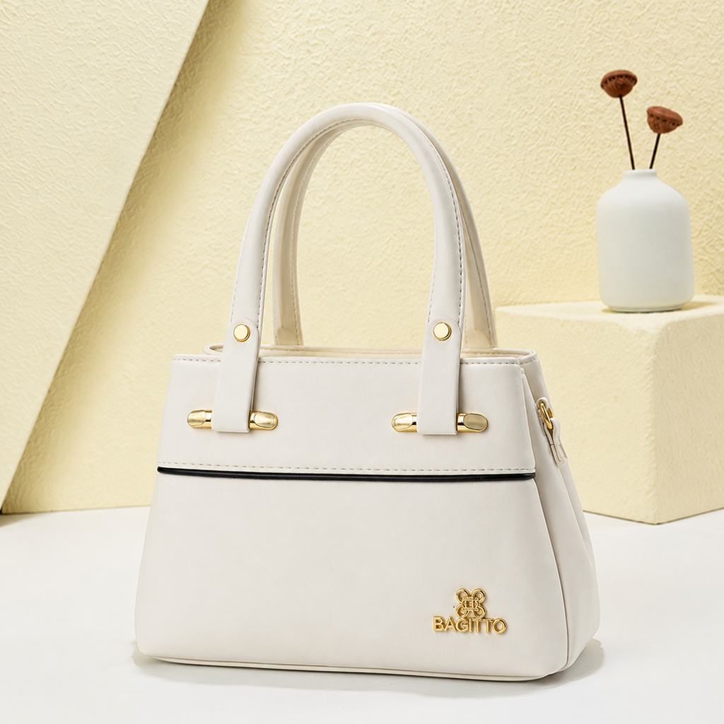 Ravia White Structured Handbag for Women